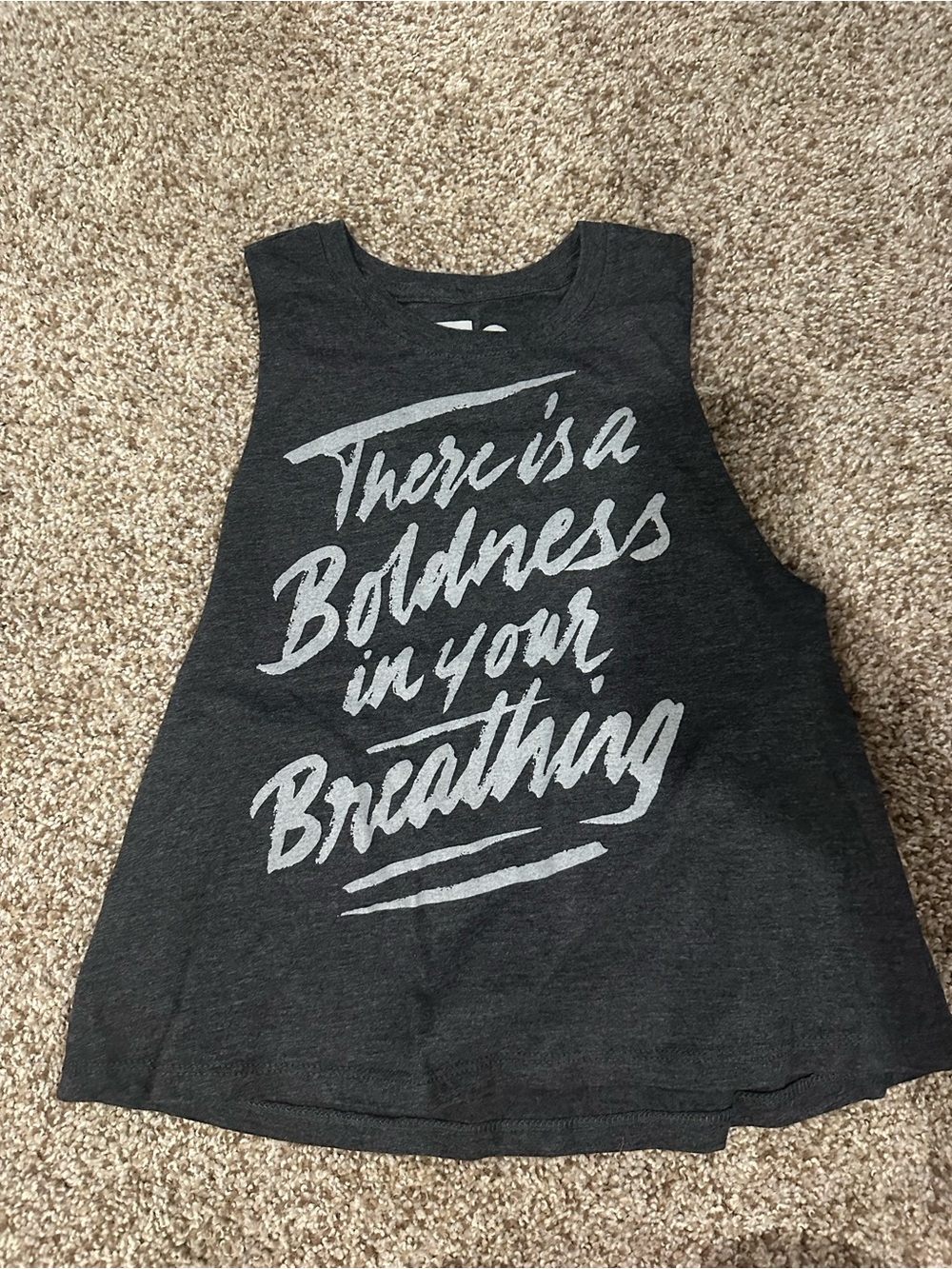 Charcoal Graphic Crop Tank Top - Boldness Print